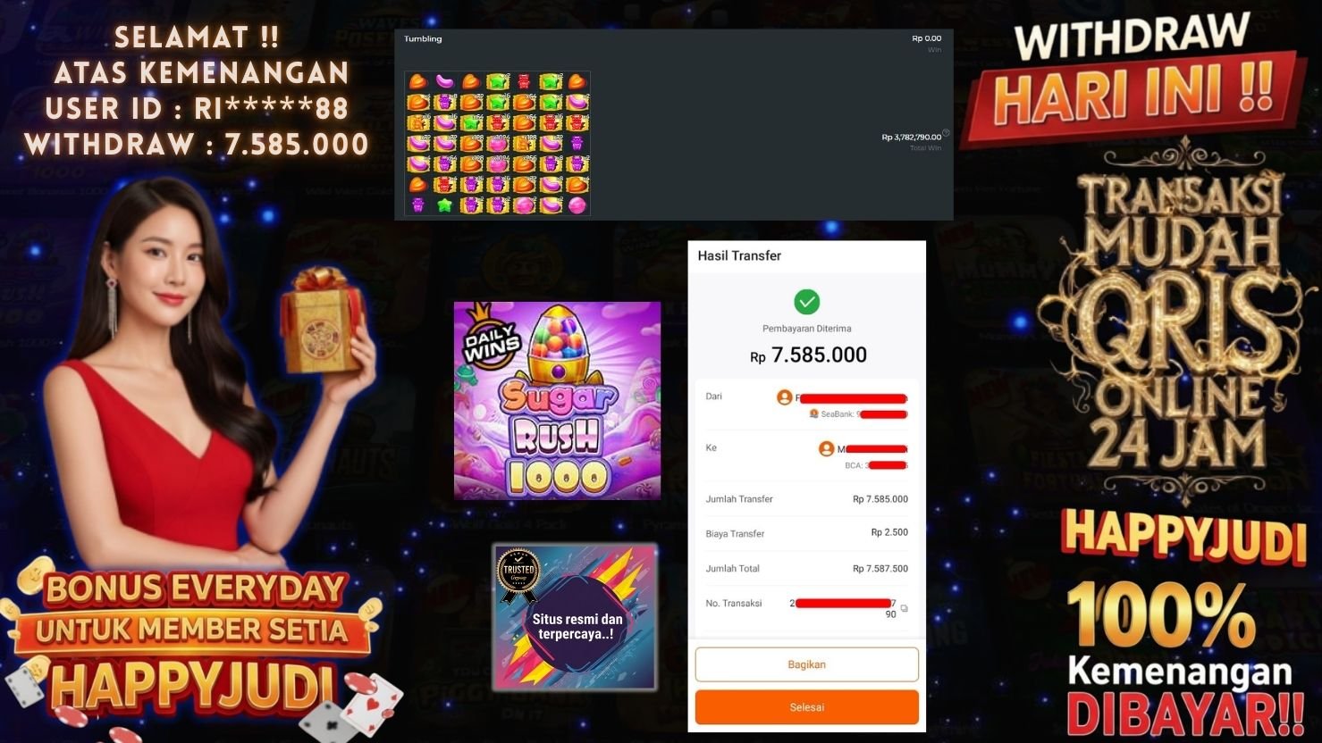 HAPPYJUDI JACKPOT SLOT SUGAR RUSH 1000